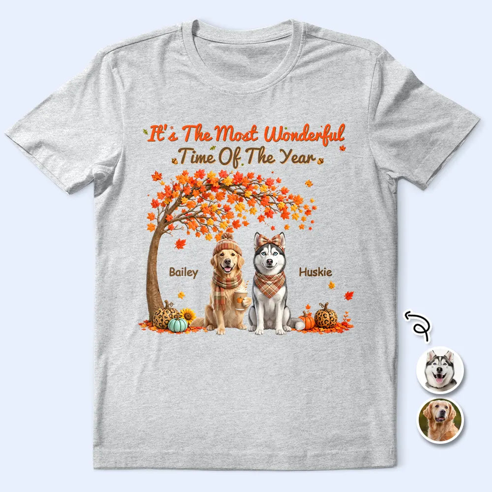 Adorable,Art Design,Pet Lovers,Photo - 3D Human Pet Autumn Theme - Custom Photo 3D Autumn Concept Wonderful Time Of The Year - Personalized T Shirt