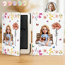 Art Design,Christmas,Cozy,Reading,Gift For Yourself,Photo - 3D Reading Woman & Man - Custom Photo 3D Book Lover Birth Month Flower - Personalized Kindle Paperwhite Case Kickstand