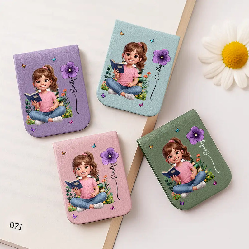 Adorable,Art Design,Christmas,Reading,Gift For Yourself,Gift For Women,Photo - 3D Reading Woman & Man - Custom Photo 3D Book Lover Birth Month Flowers - Personalized Leather Magnetic Bookmark
