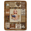 Art Design,Christmas,Cozy,Reading,Gift For Yourself,Photo - 3D Reading Woman & Man - Custom Photo 3D Book Lover My Reading Blanket I Am A Bookaholic - Personalized Fleece Blanket, Sherpa Blanket