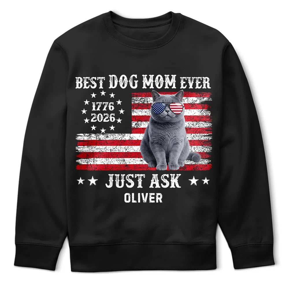 America 250th, Custom Photo, Independence Day, Art Design, Pet Lovers, Top Market, Playful, Photo - US Theme Accessories 3D Cartoon - Custom Photo 3D Cartoon With US Accessories 250th Anniversary Best Pet Dad Pet Mom Ever Just Ask - Personalized T Shirt