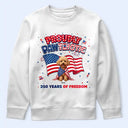 America 250th, Custom Photo, Independence Day, Art Design, Pet Lovers, Playful, Photo - US Theme Accessories 3D Cartoon - Custom Photo 3D Cartoon With US Accessories Proudly Pawtriotic 250 Years Of Freedom - Personalized T Shirt
