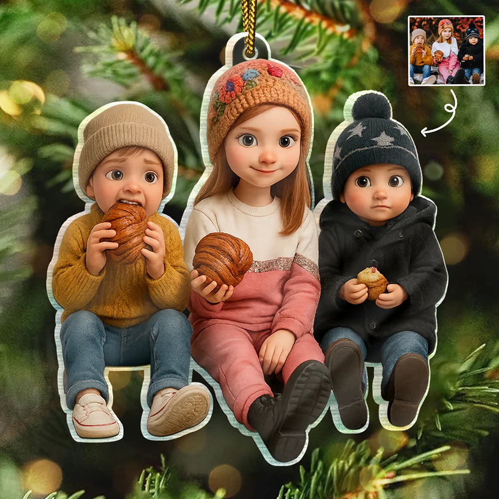 Custom Photo 3D Effect Figure Art Kid - Personalized Custom Shaped Acrylic Ornament
