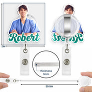 Custom Photo, Nurse, Proud, Remove BG Photo - Custom Photo 3D Effect Nurse Name - Personalized Badge Reel