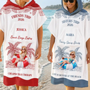 Art Design, Gift For Bestie, Humorous, Beach, Custom Photo, Summer, Photo - Swimming Float 3D Effect - Custom Photo 3D Girls Trip Summer Concept - Personalized Hooded Poncho Towel