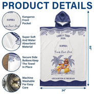 Art Design, Gift For Bestie, Humorous, Beach, Custom Photo, Summer, Photo - Swimming Float 3D Effect - Custom Photo 3D Girls Trip Summer Concept - Personalized Hooded Poncho Towel