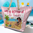 Gift For Yourself, Gift For Women, Custom Photo, Beach, Art Design, Summer, Playful, Photo - Beach Chair 3D Effect - Custom Photo 3D Summer Concept Just A Girl Who Loves Beaches - Personalized Beach Bag