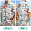 Custom Photo, Art Design, Summer, Pet Lovers, Playful, Photo - Swimming Float 3D Effect - Custom Photo 3D Summer Concept Poolside Beach Vacation Dog Cat - Personalized Hawaiian Shirt