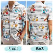 Custom Photo, Art Design, Summer, Pet Lovers, Playful, Photo - Swimming Float 3D Effect - Custom Photo 3D Summer Concept Poolside Beach Vacation Dog Cat - Personalized Hawaiian Shirt