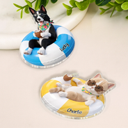Custom Photo, Art Design, Summer, Family, Cruising, Adorable, Photo - Swimming Float 3D Effect - Custom Photo 3D Summer Concept Swimming Float Cruising - Personalized Acrylic Magnet