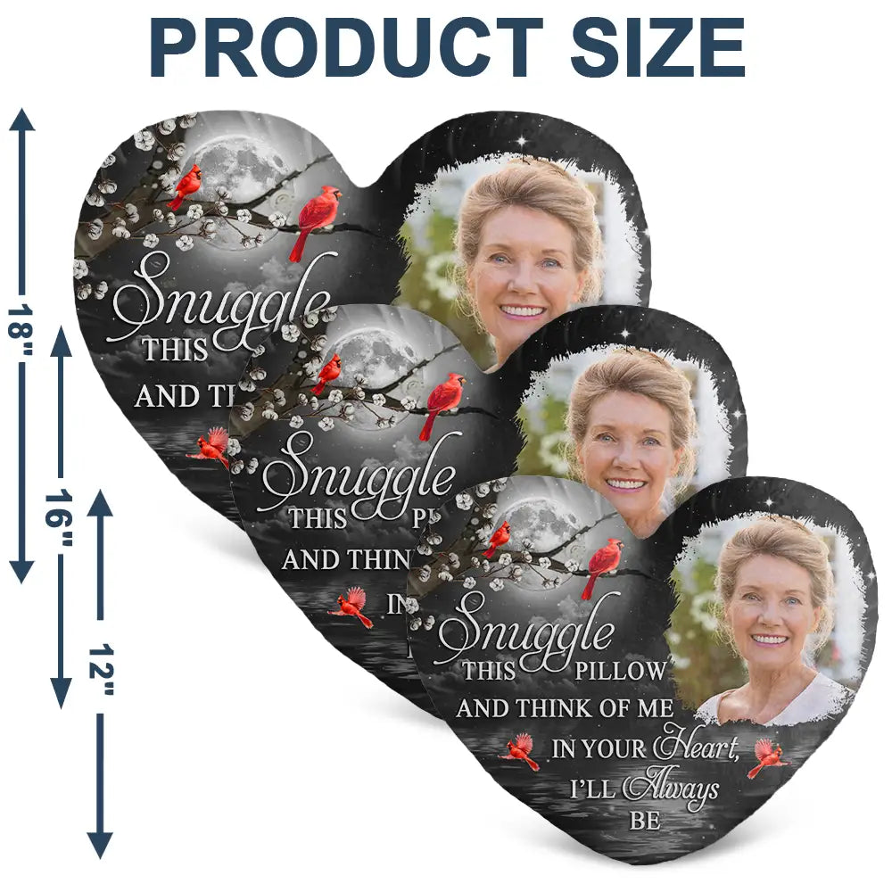 Family, Memorial, Custom Photo, Love - Custom Photo A Hug From Heaven When You Really Miss Me Memorial - Personalized Heart Shaped Pillow