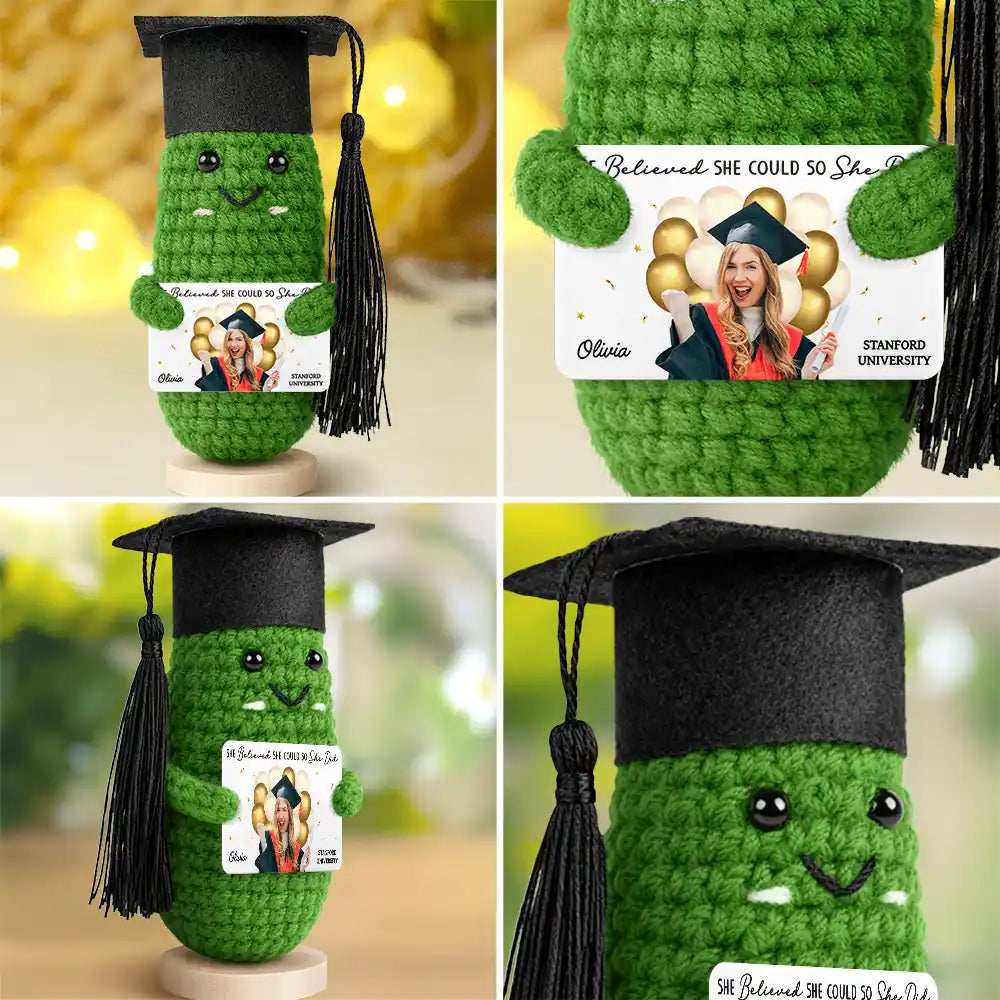 Graduation, Gift For Women, Gift For Men, Gift For Daughter, Gift For Son, Gift For Bestie, Happy, Funny - Custom Photo A Sweet Ending To A New Beginning - Personalized Doll Crochet With Custom Card