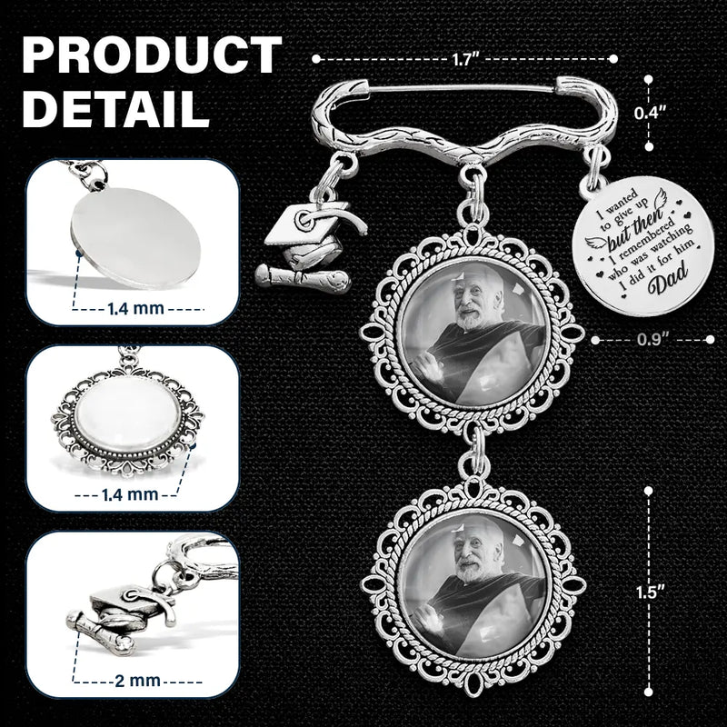 Graduation,Family,Love - Custom Photo Across The Stage Know I'm Right There - Personalized Graduation Tassel Pin