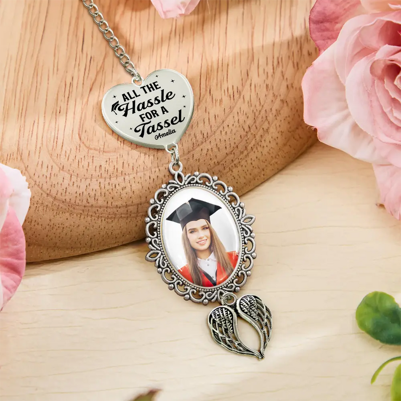 Graduation,Gift For Daughter,Dad - Daughters (Adult),Mom - Daughters (Adult),Happy,Dad - Sons,Gift For Son,Mom - Sons - Custom Photo All The Hassle For A Tassel - Personalized Graduation Tassel Charm