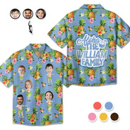 Family, Beach, Summer, Happy, Gift For Bestie, Gift For Yourself, Gift For Women, Gift For Men, Gift For Girlfriend, Gift For Boyfriend, Gift For Couples - Custom Photo Aloha The Family - Personalized Hawaiian Shirt