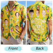 Family, Beach, Summer, Happy, Gift For Bestie, Gift For Yourself, Gift For Women, Gift For Men, Gift For Girlfriend, Gift For Boyfriend, Gift For Couples - Custom Photo Aloha The Family - Personalized Hawaiian Shirt