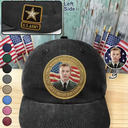 America 250th,Custom Photo,Independence Day,Family,Proud,Remove BG Photo - Custom Photo American Hero 250 Years Of Freedom - Personalized Vintage Washed Denim Cap
