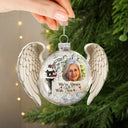Memorial,Custom Photo,Sad,Christmas - Custom Photo Angel Wings Memorial I Am Always With You - Personalized Custom Shaped Glass Ornament