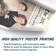 Wedding Anniversary,Gift For Couples,Gift For Husband,Gift For Wife,Happy - Custom Photo Anniversary Poster For Couple - Personalized Poster