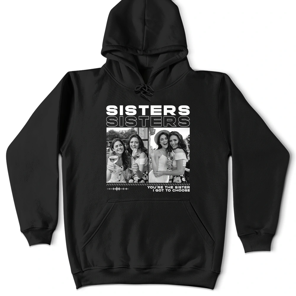 Gift For Bestie, Gift For Sisters, Custom Photo, Happy - Custom Photo B&W Besties Sisters Partners In Crime - Personalized T Shirt