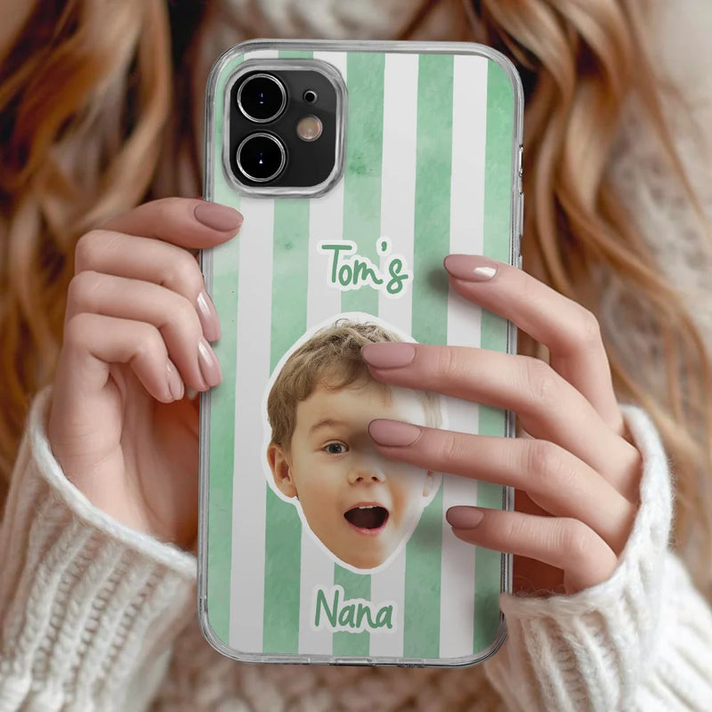 Custom Photo,Gift For Mother,Gift For Grandma,Happy - Custom Photo Baby Face This Mom Grandma Belongs To - Personalized Clear Phone Case