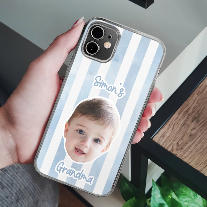 Custom Photo,Gift For Mother,Gift For Grandma,Happy - Custom Photo Baby Face This Mom Grandma Belongs To - Personalized Clear Phone Case