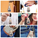 Gift For Father,Family,Baseball,Happy - Custom Photo Baseball Family There's No Place Like Home - Personalized Leather Baseball Keychain