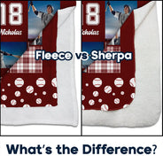 Custom Photo,Happy,Baseball,Gift For Kids - Custom Photo Baseball Pattern - Personalized Fleece Blanket, Sherpa Blanket