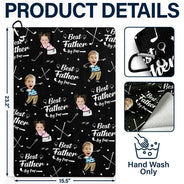 Happy, Sport Dad, Golf, Gift For Father, Gift For Men, Gift For Grandpa, Gift For Husband - Custom Photo Best Dad By Par - Personalized Golf Towel