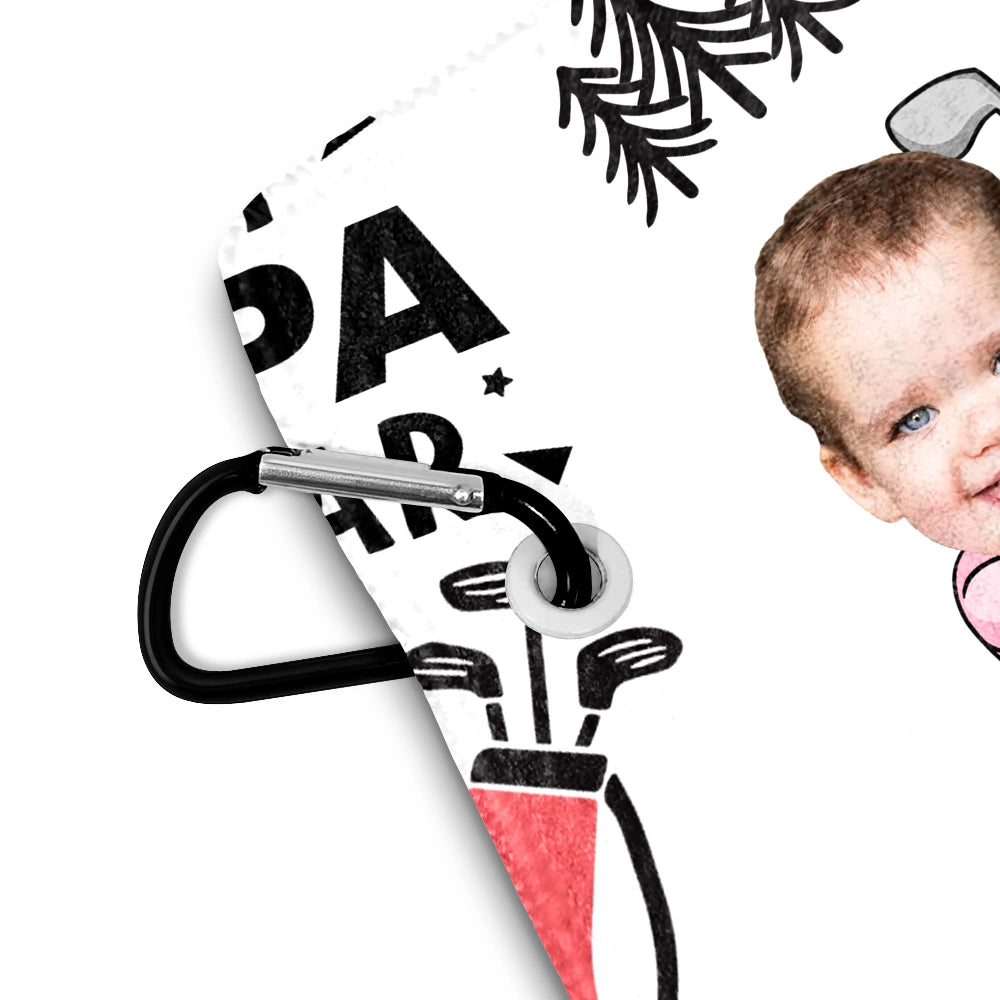 Golf,Custom Photo,Gift For Father,Sport Dad,Funny - Custom Photo Best Dad By Par Funny Kid - Personalised Golf Towel