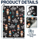 Happy, Sport Dad, Golf, Gift For Father, Gift For Men, Gift For Grandpa, Gift For Husband - Custom Photo Best Dad By Par Funny Kid - Personalized Golf Towel