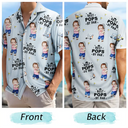 Gift For Husband,Gift For Grandpa,Gift For Father,Grandpa's Hobby,Dad's Hobby,Sport Dad,Golf,Funny - Custom Photo Best Dad By Par Funny Kid - Personalized Hawaiian Shirt