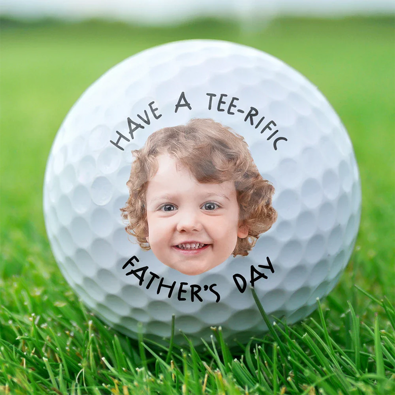 Gift For Father,Sport Dad,Golf - Custom Photo Best Dad By Par In The Hole Wide World - Personalized Golf Ball