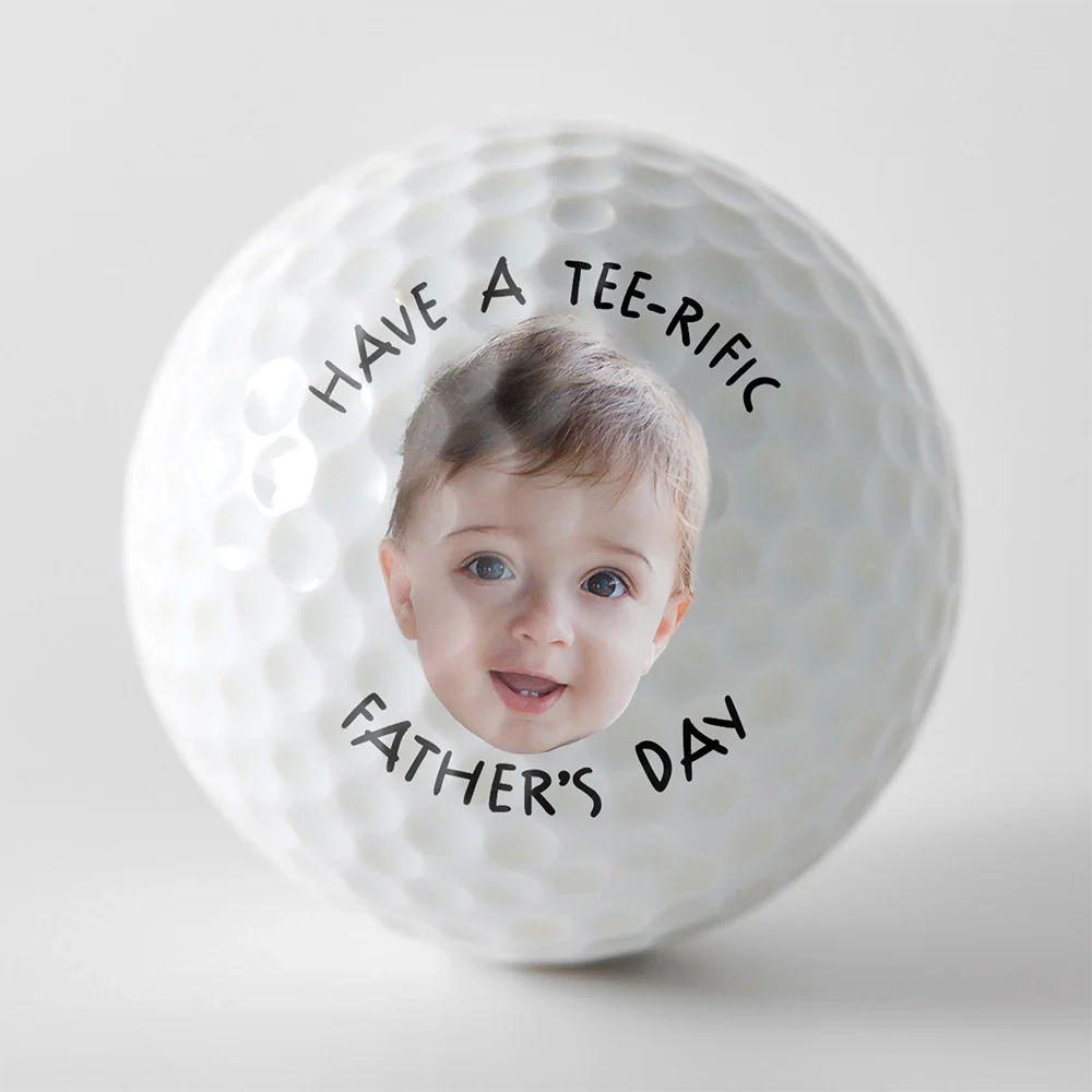 Gift For Father,Sport Dad,Golf - Custom Photo Best Dad By Par In The Hole Wide World - Personalized Golf Ball