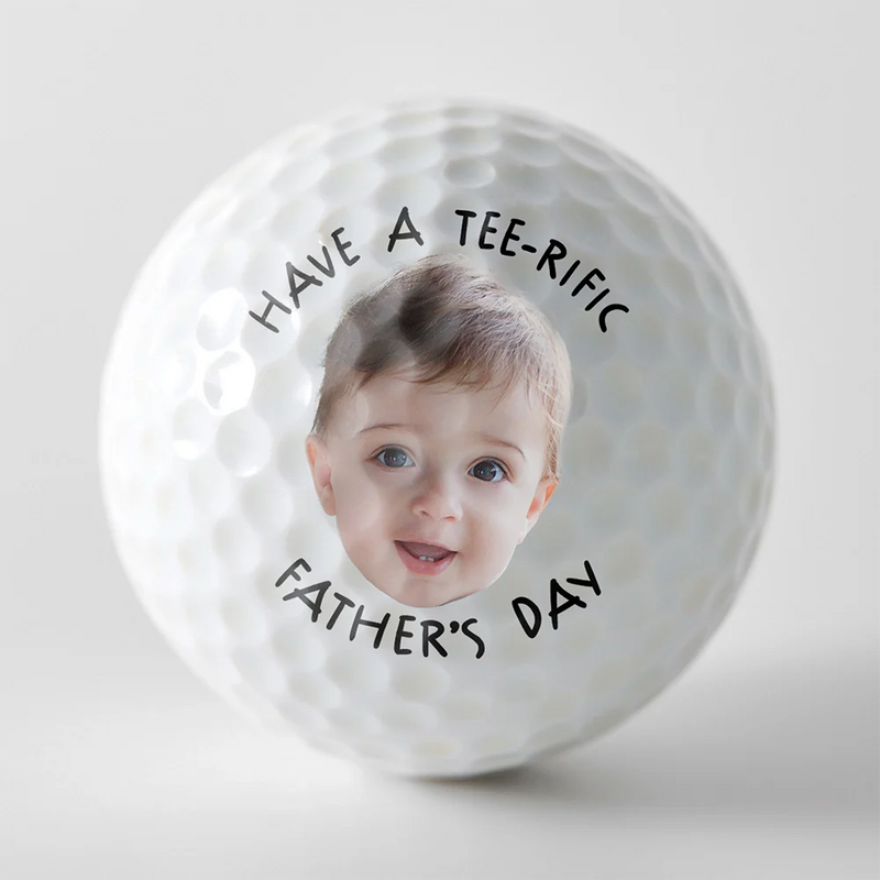 Gift For Father,Sport Dad,Golf - Custom Photo Best Dad By Par In The Hole Wide World - Personalized Golf Ball