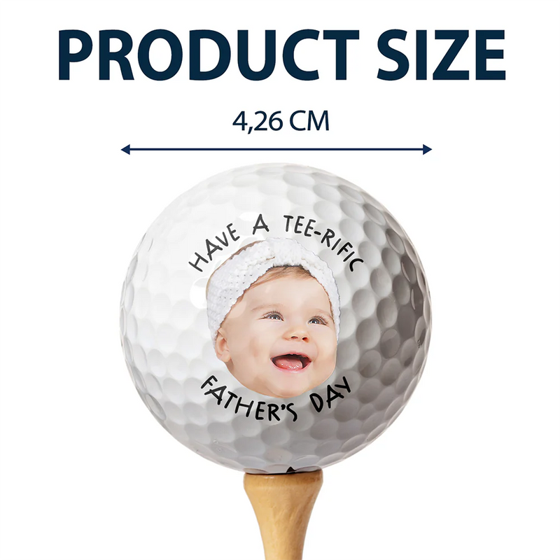 Gift For Father,Sport Dad,Golf - Custom Photo Best Dad By Par In The Hole Wide World - Personalized Golf Ball