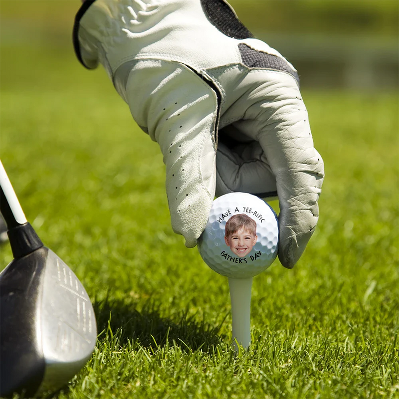 Gift For Father,Sport Dad,Golf - Custom Photo Best Dad By Par In The Hole Wide World - Personalized Golf Ball