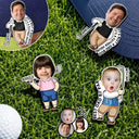 Adorable, Gift For Father, Custom Photo, Golf, Summer, Cut-Face Photo, Vector - Custom Photo Best Dad Grandpa By Par - Personalized Acrylic Magnetic Clip