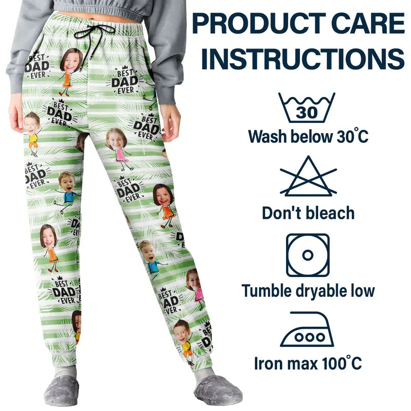 Gift For Yourself,Gift For Men,Gift For Grandpa,Gift For Father,Happy,Summer - Custom Photo Best Dad Grandpa Ever - Personalized Pajama Pants