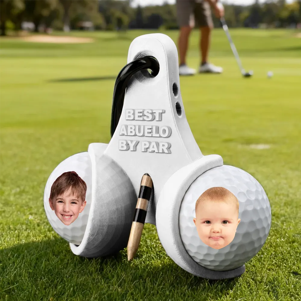 Funny,Golf,Sport Dad,Gift For Husband,Gift For Men,Gift For Yourself,Gift For Grandpa,Dad's Hobby,Grandma's Hobby,Gift For Father - Custom Photo Best Daddy By Par - Personalized 3D Printed Golf Ball Tee Holder