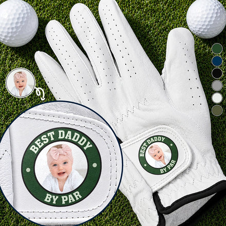 Custom Photo Best Daddy By Par - Personalized Golf Glove