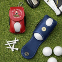 Gift For Husband,Gift For Men,Gift For Grandpa,Gift For Father,Sport Dad,Dad's Hobby,Grandpa's Hobby,Golf - Custom Photo Best Daddy By Par Funny Kid - Personalized Leather Golf Ball Holder