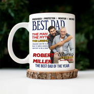 Gift For Father,Gift For Grandpa,Happy,Custom Photo - Custom Photo Best Daddy Papa Magazine - Personalized Mug