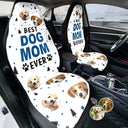 Pet Lovers, Funny - Custom Photo Best Dog Cat Dad Mom Ever - Personalized Car Seat Cover