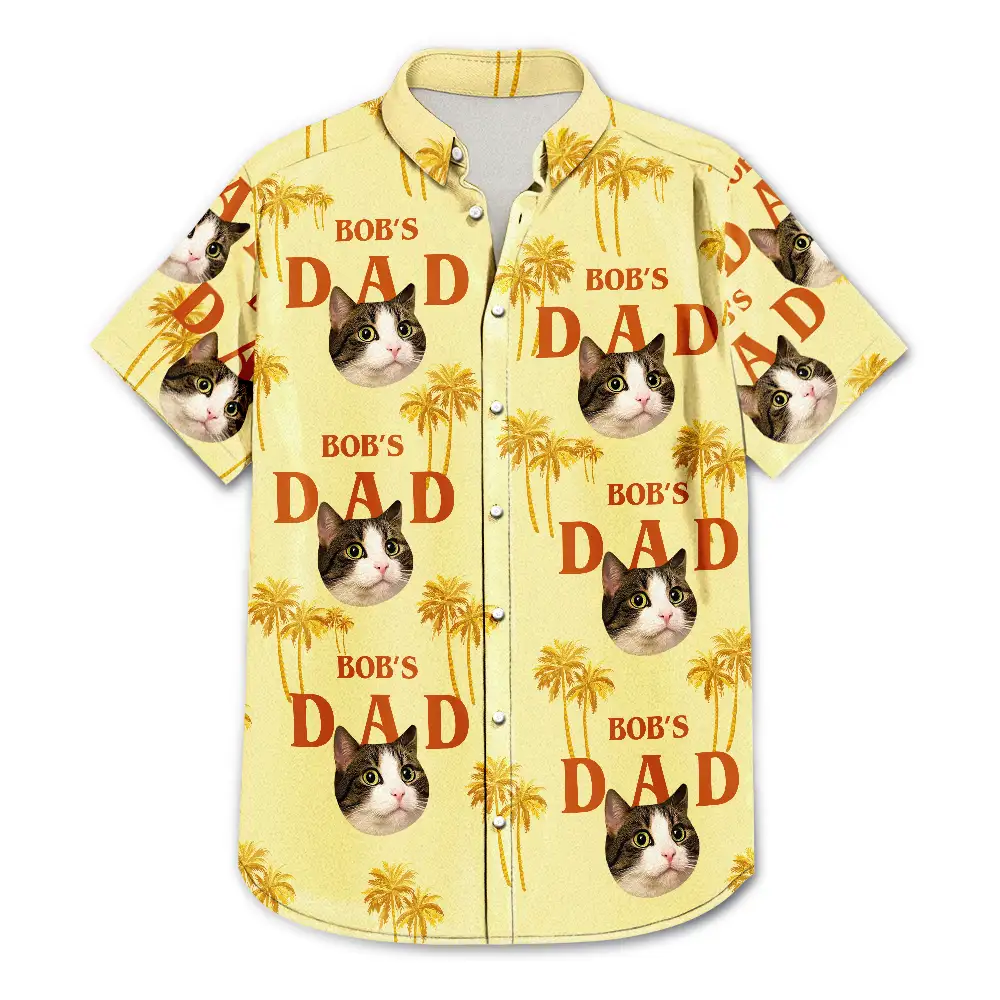 Gift For Yourself,Gift For Men,Gift For Grandpa,Gift For Father,Dog Lovers,Pet Lovers,Dog Dad,Cat Lovers,Cat Dad,Pet Dad - Custom Photo Best Dog Dad - Personalized Hawaiian Shirt