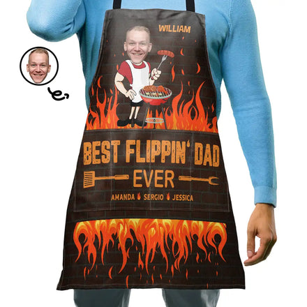 Custom Photo Best Flippin Dad Ever - Personalized Apron