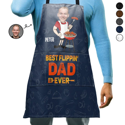 Custom Photo Best Flippin' Dad Ever - Personalized Apron