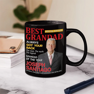 Gift For Grandpa,Gift For Father,Happy,Custom Photo - Custom Photo Best Grandpa Papa Magazine - Personalized Mug
