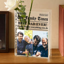 Gift For Father,Gift For Mother,Gift For Women,Gift For Men,Love - Custom Photo Best Mom Dad Ever Newspaper Theme - Personalized Acrylic Book Vase