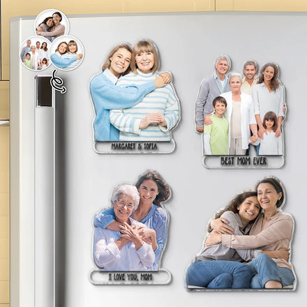 Custom Photo Best Mom Ever - Personalized Acrylic Fridge Magnet